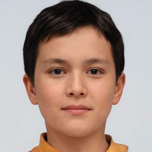 Neutral white child male with short  brown hair and brown eyes