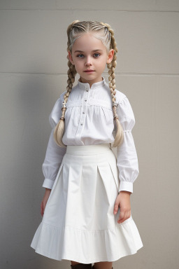 Caucasian child female with  white hair