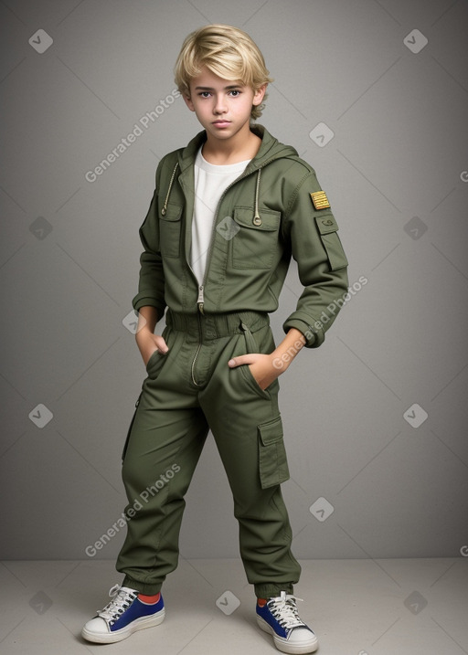 Venezuelan teenager boy with  blonde hair