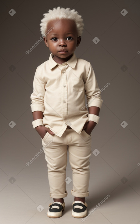 African infant boy with  white hair