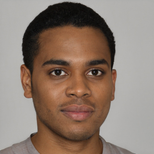 Neutral latino young-adult male with short  brown hair and brown eyes