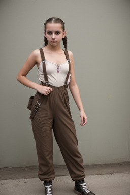 Macedonian teenager girl with  brown hair