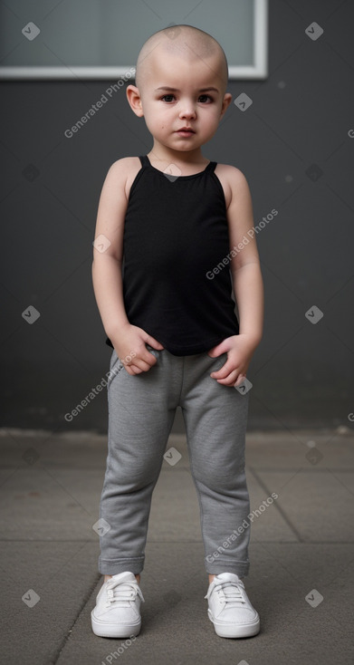 New zealand infant girl with  gray hair