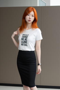 Korean adult female with  ginger hair