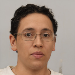 Neutral latino young-adult male with short  brown hair and brown eyes