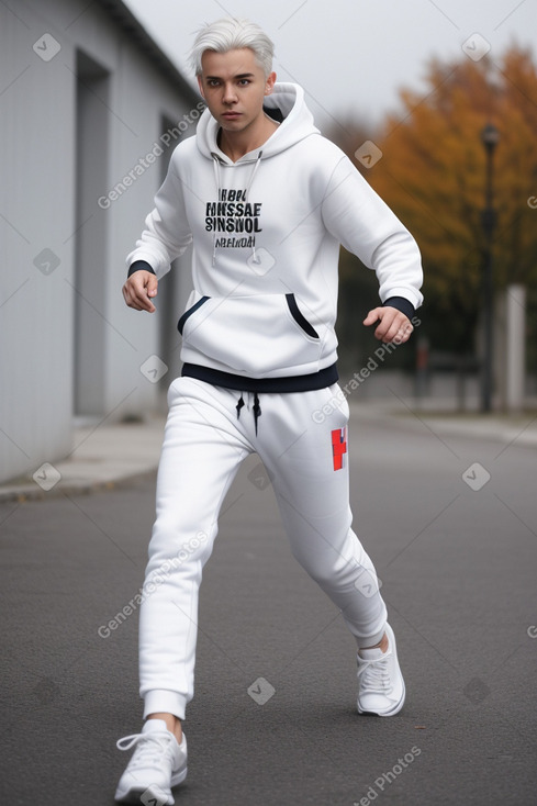 Croatian adult boy with  white hair