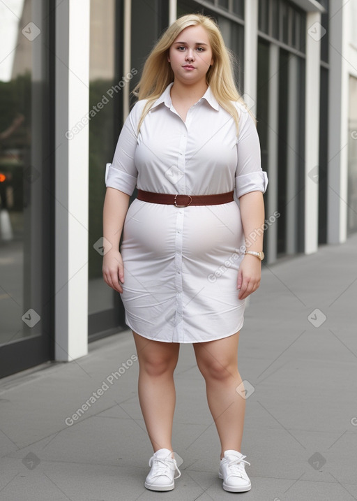 Caucasian adult female with  blonde hair