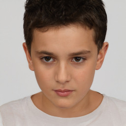 Neutral white child male with short  brown hair and brown eyes