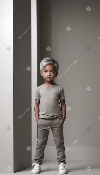 Child boy with  gray hair