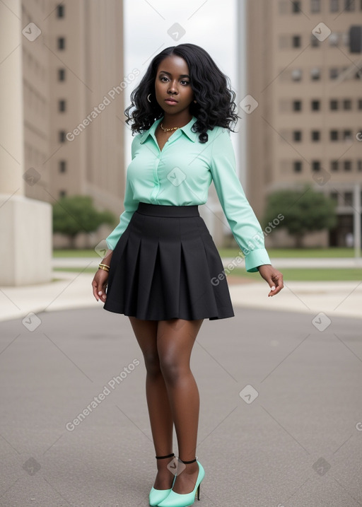 African american adult female with  black hair