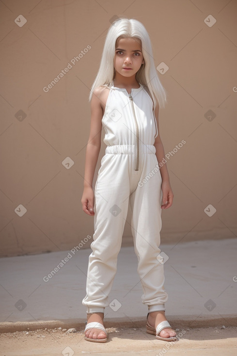 Jordanian child girl with  white hair