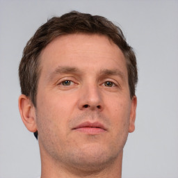 Neutral white adult male with short  brown hair and brown eyes