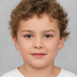 Neutral white child male with short  brown hair and brown eyes