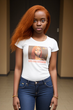 Togolese young adult female with  ginger hair