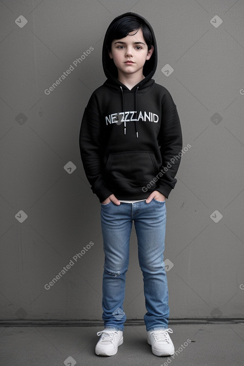 New zealand child boy with  black hair