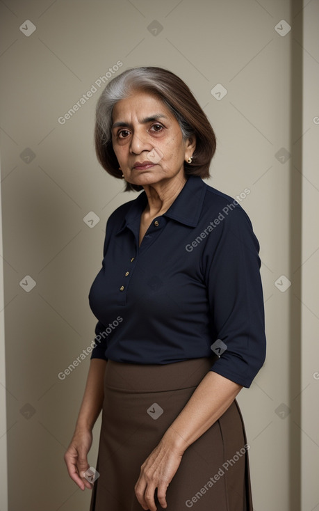 Pakistani elderly female with  brown hair