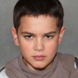 Neutral white child male with short  brown hair and brown eyes