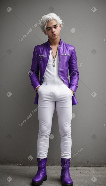 Honduran teenager boy with  white hair