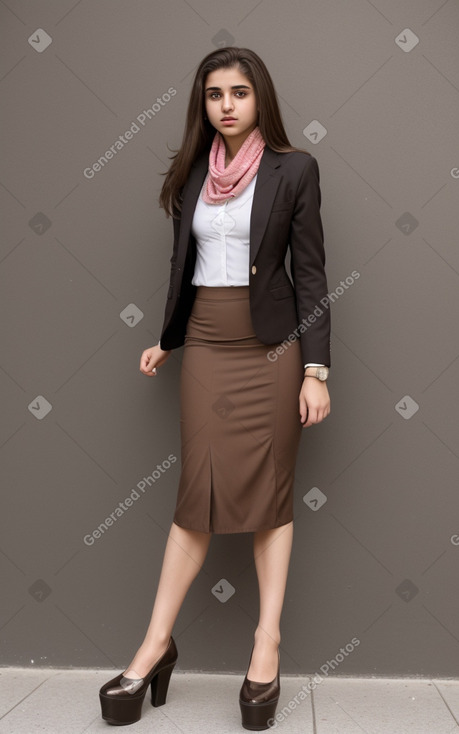 Iraqi teenager girl with  brown hair