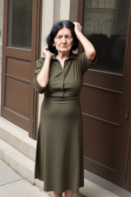 Hungarian elderly female with  black hair