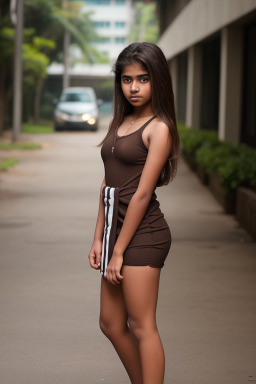 Sri lankan teenager girl with  brown hair