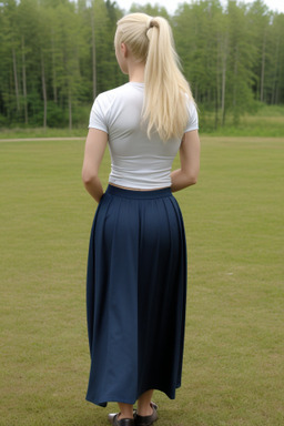 Estonian young adult female with  blonde hair