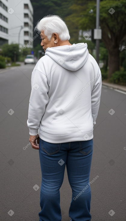 Taiwanese elderly male with  white hair