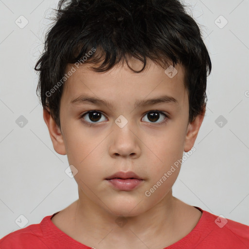 Neutral white child male with short  brown hair and brown eyes