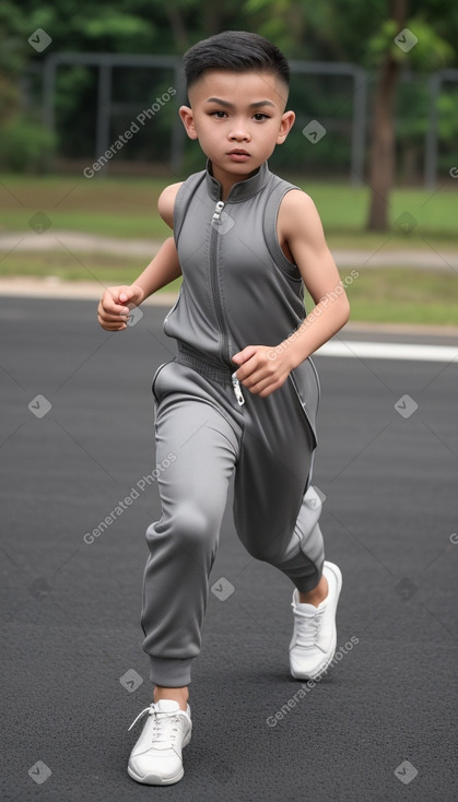 Malaysian child boy with  gray hair