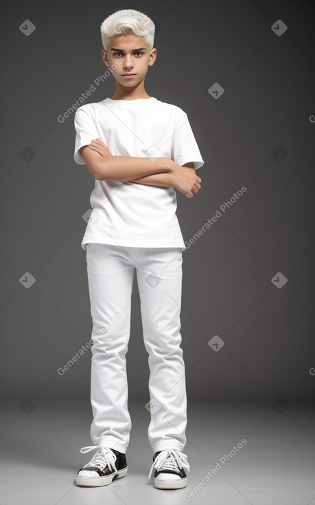 Libyan teenager boy with  white hair