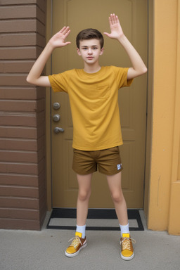 Polish teenager boy with  brown hair