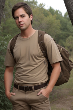 American adult male with  brown hair