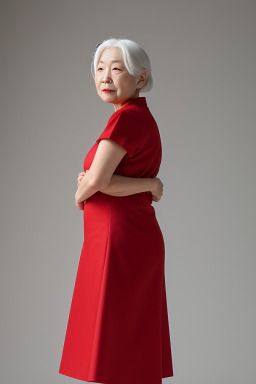 Korean elderly female with  white hair