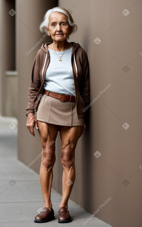 Elderly female with  brown hair