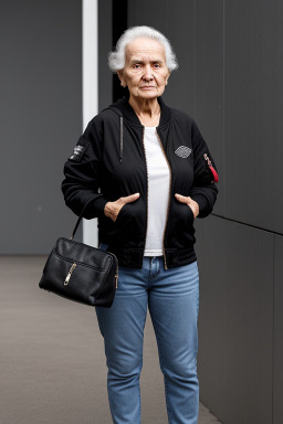 New zealand elderly female with  black hair