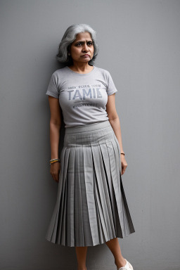 Indian middle-aged female with  gray hair