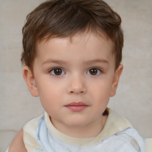 Neutral white child male with short  brown hair and brown eyes