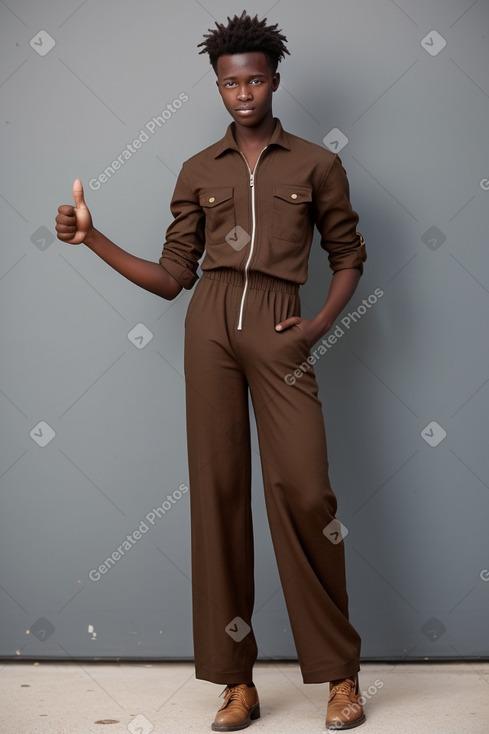 Zambian teenager boy with  brown hair