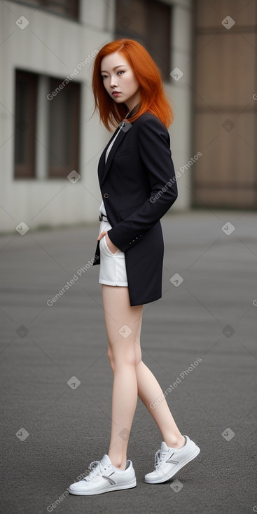 Chinese adult female with  ginger hair