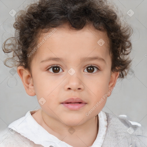 Neutral white child male with short  brown hair and brown eyes