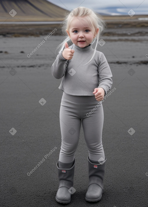 Icelandic infant girl with  gray hair