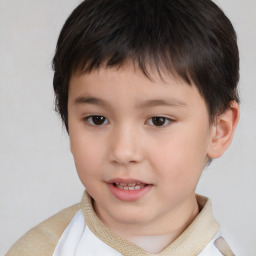 Neutral white child male with short  brown hair and brown eyes