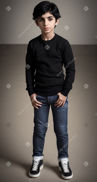 Iranian child boy with  black hair