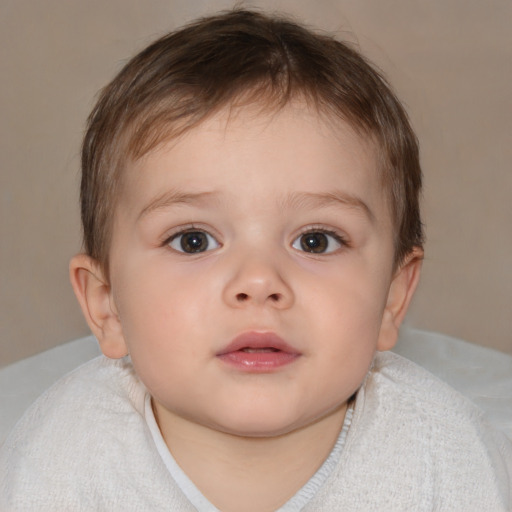 Neutral white child male with short  brown hair and brown eyes