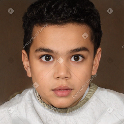 Neutral white child male with short  brown hair and brown eyes