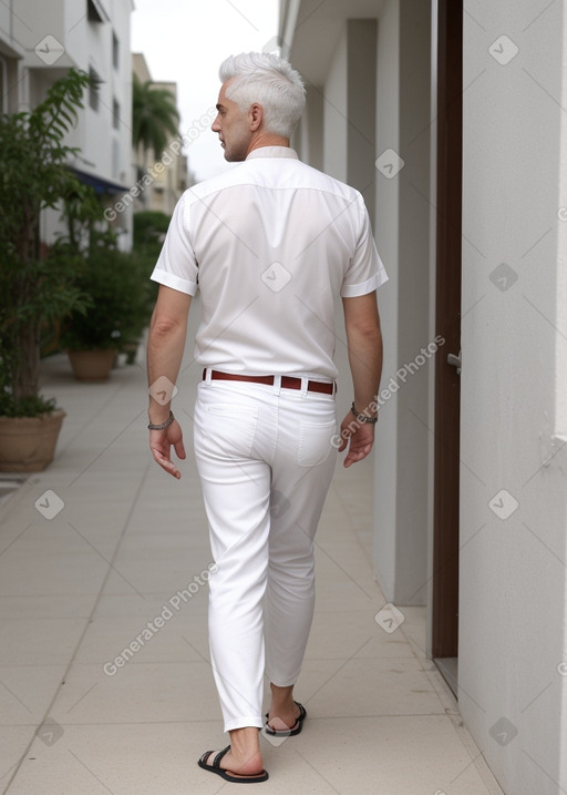 Albanian adult male with  white hair