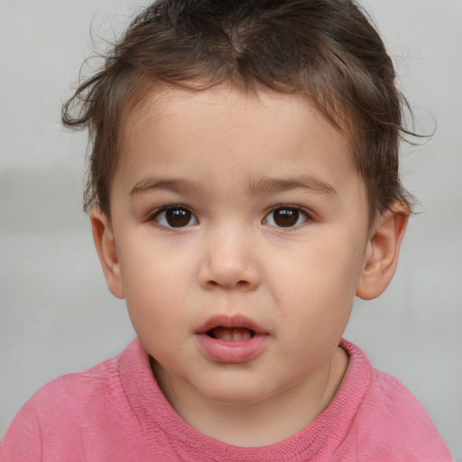 Neutral white child male with short  brown hair and brown eyes