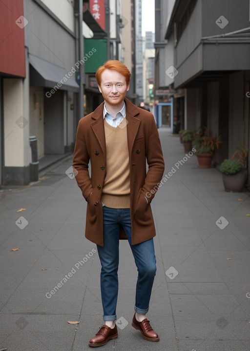 Taiwanese adult male with  ginger hair