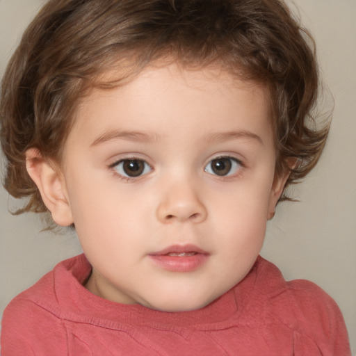 Neutral white child male with medium  brown hair and brown eyes