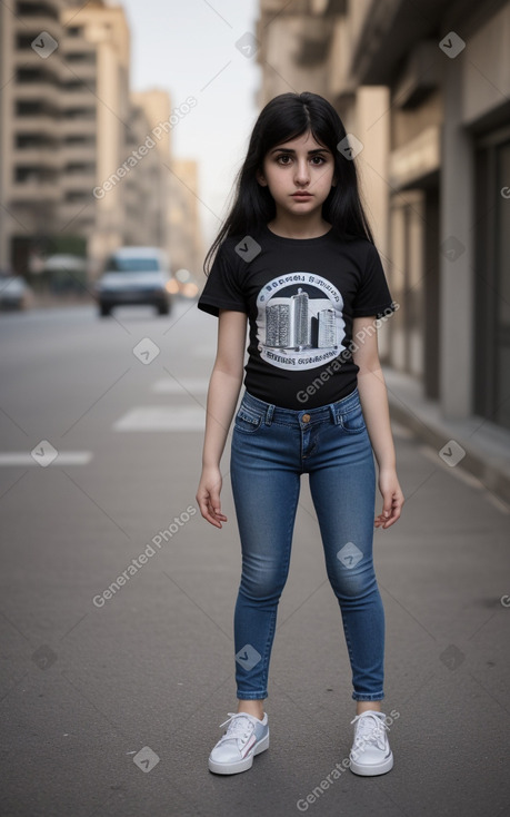 Azerbaijani infant girl with  black hair